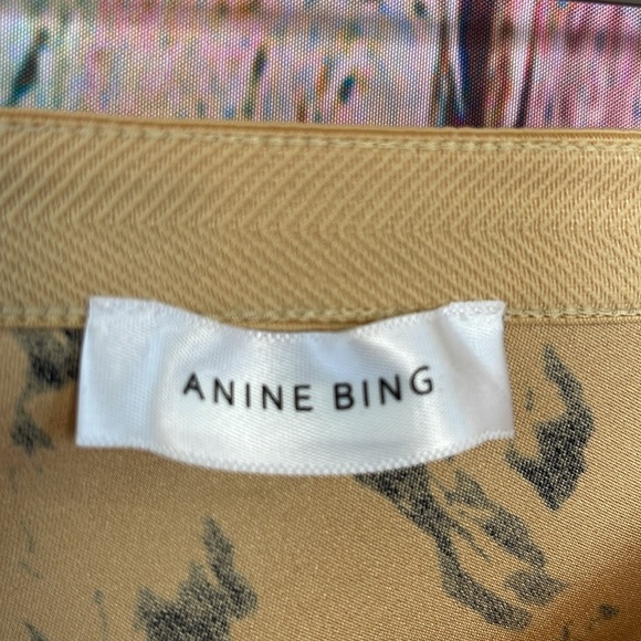 Anine Bing Animal Print 100% Silk Midi Skirt Large - Picture 2 of 6